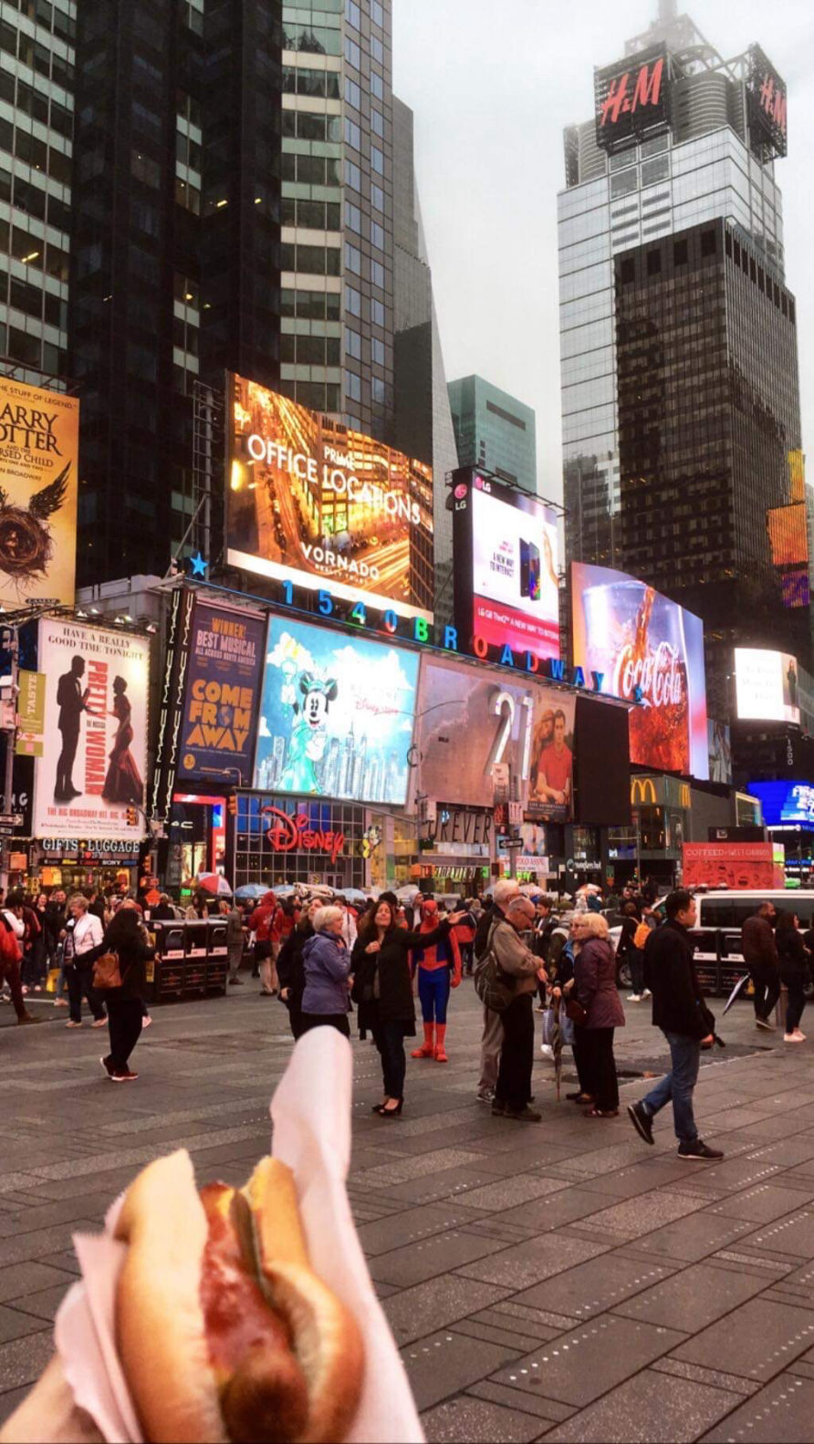 Un hot dog à Times Square
