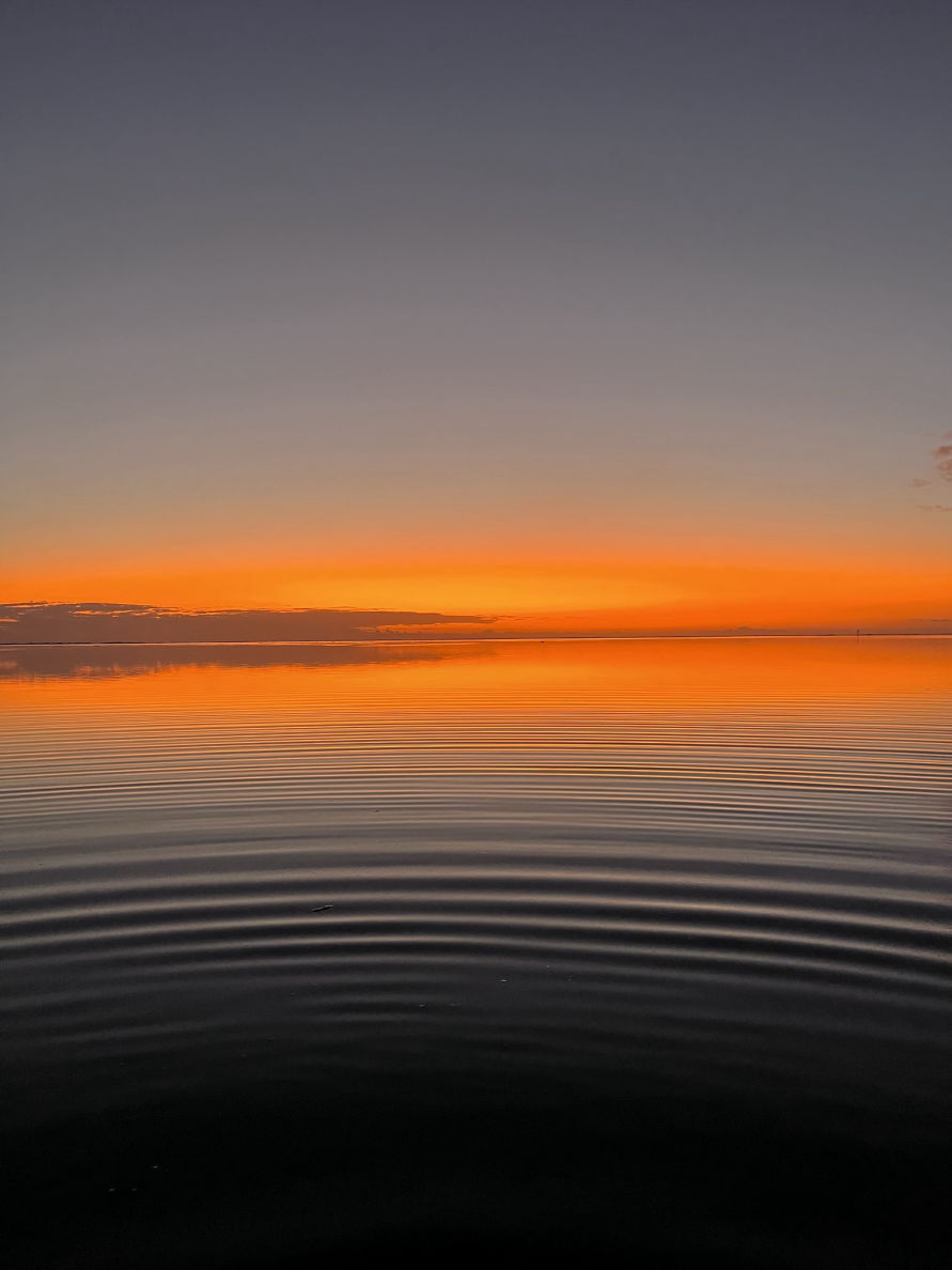 Coucher de soleil sur le lagon de la Réunion